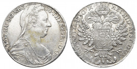 AUSTRIA. Holy Roman Empire. Maria Theresia, Empress, 1740-1780. Taler. Günzburg, 1780. R•IMP•HU•BO•REG• M•THERESIA•D•G• Draped bust of Maria Theresia ...