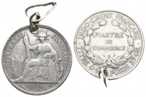FRENCH INDO-CHINA. Piastre, 1896-A. Paris Mint. 
KM-5a.1; Dav-252; Gad-35; Lec-286. An ever popular colonial issue for the French territory in what is...