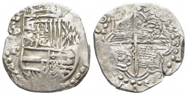 Potosi Silver Cobs 
Potosi, Bolivia, cob 8 reales, S-P26; KM-19a; Cal-1457

Weight: 27.23 g.
Diameter: 35 mm.