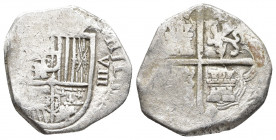 Silver Cobs 
Cartagena, Colombia? cob 8 reales, Philip IV.
Possible Restrepo-M45.3; S-C3; KM-3.4; Cal-1233

Weight: 27.34 g.
Diameter: 34 mm.