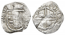 Felipe IV (1621-1665). 2 reales. 1627. Sevilla. R. (Cal-945). Ag. Specimen with complete date.

Weight: 6.72 g.
Diameter: 25 mm.