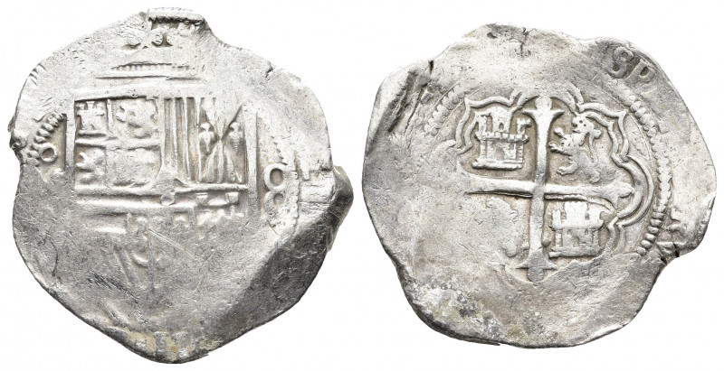 MEXICO. Cob 8 Reales, ND (1607-17)-Mo. Mexico City Mint. Philip III. 
KM-44.3; c...