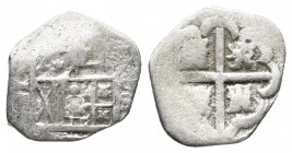 Cob, 2 reales. To identify further.

Weight: 5.50 g.
Diameter: 21.5 mm.