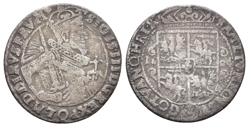 POLAND. Sigismund III Vasa (1587-1632). Ort (1624). Bydgoszcz (Bromberg).
Obv: S...