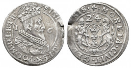 POLAND. Sigismund III Vasa (1587-1632). Ort 1624. Gdansk (Danzig).
Obv: SIGIS III D G REX POL M D L R PR. Crowned and armored bust right, wearing ruff...