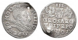 POLAND, Monarchs. Zygmunt III Wasa, 1587-1632. 3 Groszy, silver, 1601, Wschowa. SIG•III•D:•REX PO:D:LI Crowned bust of Zygmunt III to right. Rev. III ...