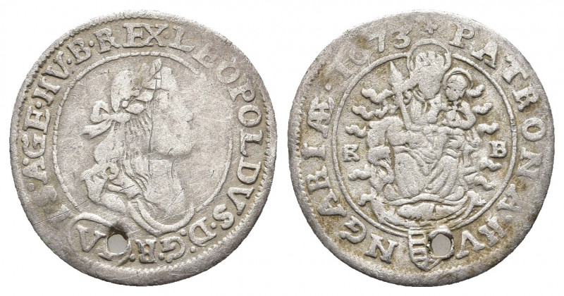 HABSBURG, Leopold I. 1657 - 1705
VI Kreuzer, 1673 KB. Kremnitz. Her. 1247

Weigh...