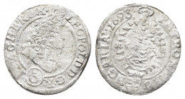 HABSBURG, Leopold I. 1657-1705. 
3 Kreutzer 1693 Kremnitz, Huszár 1466, Herinek 1605v, Unger II. 1085.a

Weight: 1.00 g.
Diameter: 20 mm.