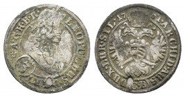 HABSBURG, Leopold I. 1657-1705. 
3 Kreuzer, 1701 CB. Brieg, Herinek 1569
Holed

Weight: 1.61 g.
Diameter: 20 mm.