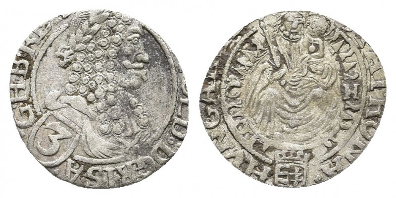 HABSBURG, Leopold I. (1657 - 1705)
3 Kreuzer 1696 (?), Pressburg, C. S. Hunger, ...