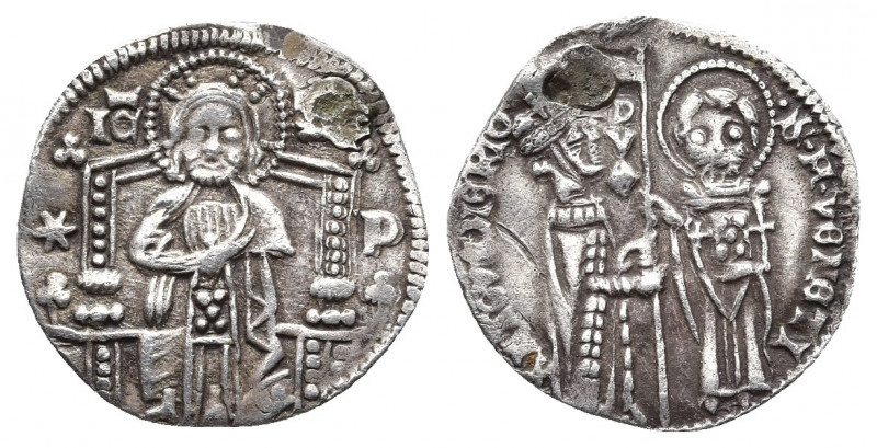 Italy, Venice. Antonio Veniero doge LXII, 1382-1400. Grosso, AR. ANTO’•VENERIO –...