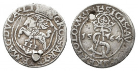 Lithuania 3 Groschen / Trojak 1564 R1 Sigismund II Augustus
Iger V.64.1.a R1; Cesnulis-Ivanauskas 9SA84-12; Silver. Sigismund II Augustus (1545-1572);...