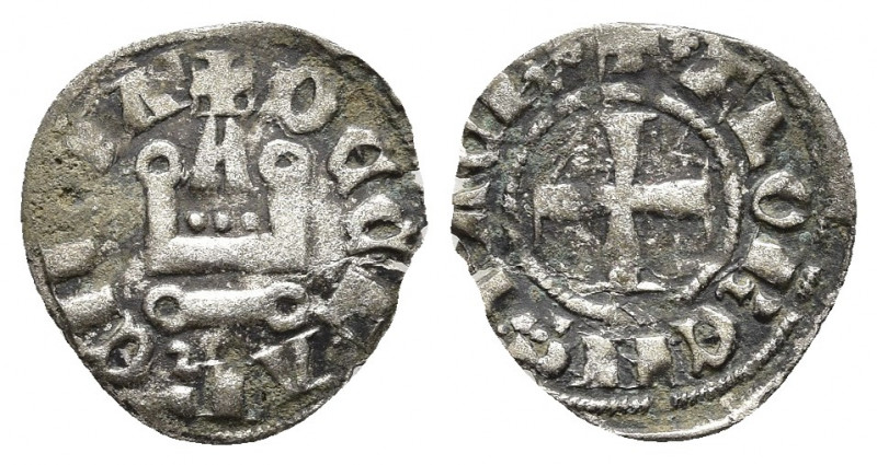 Crusaders, Principality of Achea. Charles II of Anjou AD 1285-1287. 
Denier Tour...