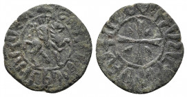 ARMENIA. HETOUM I and Queen ZABEL, 1226-1270. Kardez. The king on horseback r. Rv. Cross with lozenges in the angles.Bed. 1376.

Weight: 4.80 g.
Diame...