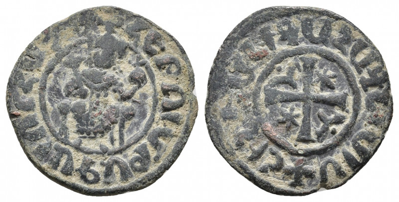 Cilician Armenia. .Hetoum I (1226-1270). Ae Tank. Sis. 
Obv: Levon seated facing...