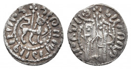 ARMENIA, Cilician Armenia. Royal, Hetoum I and Zabel (1226-1270) AR Half Tram 
Zabel and Hetoum standing facing one another, each crowned with head fa...