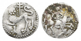 Armenia, Cilician Armenia. Levon II AR Half Tram. 1270-1289. 
Levon II, crowned, riding on horseback to right, holding sceptre ending in fleur-de-lis;...
