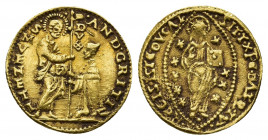 CRUSADERS. Venetians in the Levant. Ducat Gold, imitating Venice. Uncertain mint, struck in the name of Andrea Gritti, 1523-1538. St. Mark standing ri...
