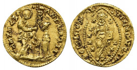 CRUSADERS. Venetians in the Levant. Ducat Gold, imitating Venice. Uncertain mint, struck in the name of Andrea Gritti, 1523-1538. St. Mark standing ri...