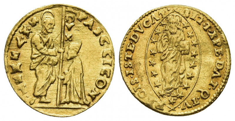 ITALY. Venice. Pasquale Cicogna (1585-1595). GOLD ducat.
Obv: PASC CICON / DVX /...