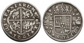 Spain. FELIPE V (1700-1746). 2 Reales. Silver. 1721. Madrid A. (Cal-2019-774). Holed

Weight: 5.00 g.
Diameter: 27 mm.