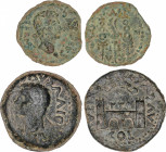 Lote 2 monedas Semis y As. EMERITA AUGUSTA (MÉRIDA, Badajoz). AE. A EXAMINAR. AB-1016 y 1044. BC a MBC-.