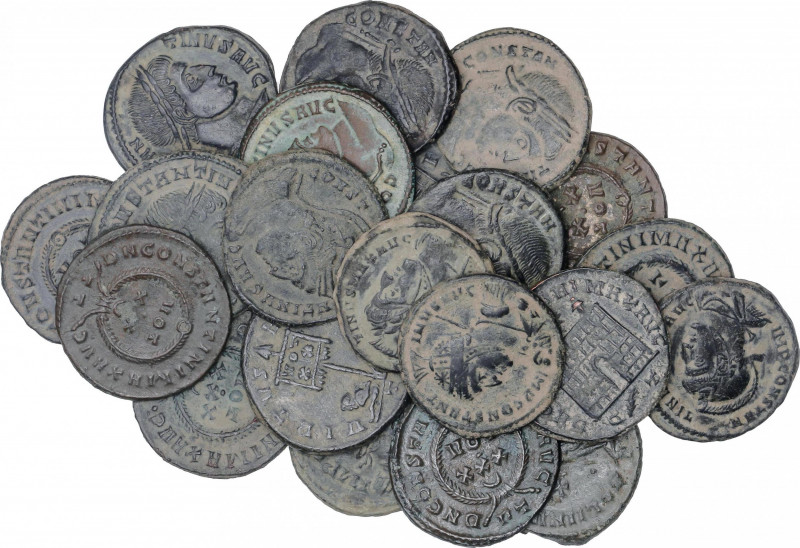 Lote 21 monedas Follis 19 mm. Acuñadas el 306-337 d.C. CONSTANTINO I. TICINUM. A...