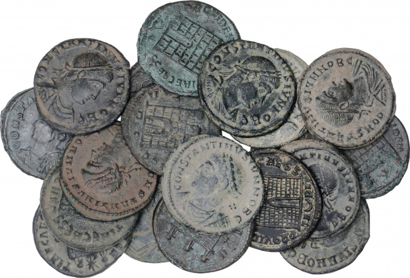 Lote 20 monedas Follis. Acuñada el 324-326 d.C. CONSTANTINO II. AE. Todas: PROVI...