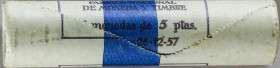 Lote 50 monedas 5 Pesetas. 1957 (*71). En cartucho original F.N.M.T. SC.