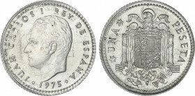 1 Peseta. 1975 (*19-78). 0,96 grs. Al. ERROR: Acuñación en aluminio sobre 50 céntimos Estado Español. JBM-5.3.2d. SC.