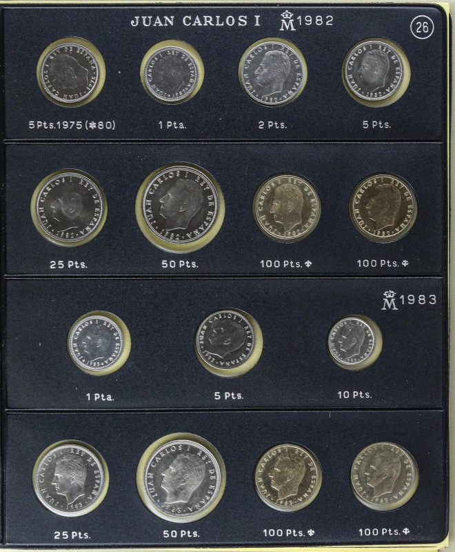 Lote 79 monedas 50 Céntimos a 100 Pesetas. 1976 a 1985. Destaca 5 Pesetas. 1975 ...