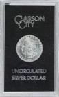 1 Dólar. 1881-CC. CARSON CITY. ESCASA. AR. Tipo Morgan. Precintado en presentación de metacrilato como ´ Uncirculated silver dollar´. (Levísimos golpe...