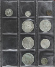 Lote 72 monedas 1 Centavo a 1 Dólar. 1851 a 1979. AR, Ni, AE. Todas diferentes y la mayoria de plata. Incluye 1 Centavo 1851 y 4x 1/2 Dolar (1893 Exp....