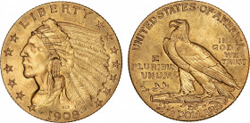 2-1/2 Dólares. 1908. FILADELFIA. 4,17 grs. AU. Indio. Fr-120; KM-128. EBC-.