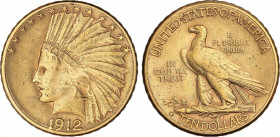 10 Dólares. 1912-S. SAN FRANCISCO. 16,63 grs. AU. Indio. Fr-167; KM-130. MBC.