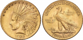 10 Dólares. 1932. FILADELFIA. 16,69 grs. AU. Indio. Fr-166; KM-130. EBC.