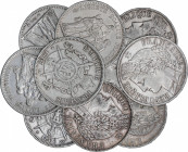 Lote 12 monedas 5 Francos. 1852 a 1874. LUIS-NAPOLEÓN BONAPARTE, NAPOLEÓN III (4) y III REPÚBLICA (7). PARIS (9), ESTRASBURGO (2) y BURDEOS. AR. Inclu...