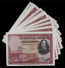 Lote 25 billetes 50 Pesetas. 15 Agosto 1928. Velázquez. Serie E. La mayoría correlativos. Ed. 354. SC .