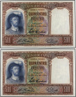 Lote 2 billetes 500 Pesetas. 25 Abril 1931. Elcano. Pareja correlativa. Ed-361. SC.