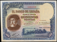 500 Pesetas. 7 Enero 1935. Hernán Cortés. (Leves manchas en la parte inferior). Ed-365. (SC).