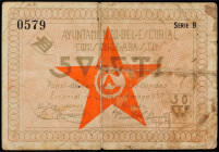 50 Céntimos. Mayo 1937. Ay. DEL ESCORIAL DE LA SIERRA (Madrid). RGH-2323. MBC-.