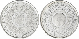 Medalla Calendario del Fútbol mundial 1930-1982. 1982. 21,92 grs. AR. Ø 45 mm. En estuche original con certificado. PROOF.