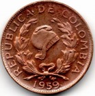 Colombia 1 Centavo 1959 59/5 Double 5 UNC Rare
