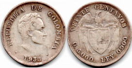 Colombia 20 Centavos 1938