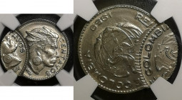 Colombia. MINT ERROR 10 Centavos 1959 Double Struck MS63 NGC