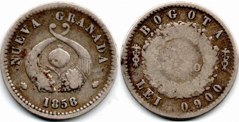 Nueva Granada 1 Decimo 1858 Bogota E:VF