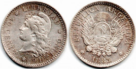 Argentina 10 Centavos 1883 AU+