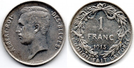 Belgium 1 Franc 1913 Albert
