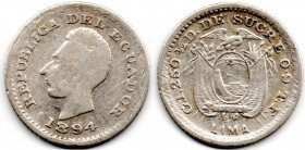 Ecuador 1/2 Decimo de Sucre 1894 Lima