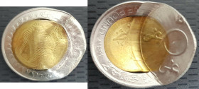 Egypt Mint Error 1 Pound 2009 Bi-Metallic Off Center UNC